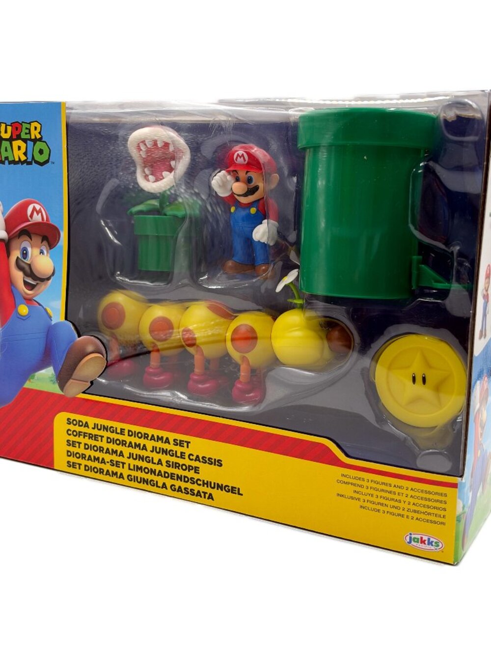 JAKKS Pacific Super Mario Soda Jungle Diorama Playset 2.5" Figures 5pc Set